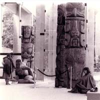 Monica and bucki at the anthropology museum, UBC, August 1978